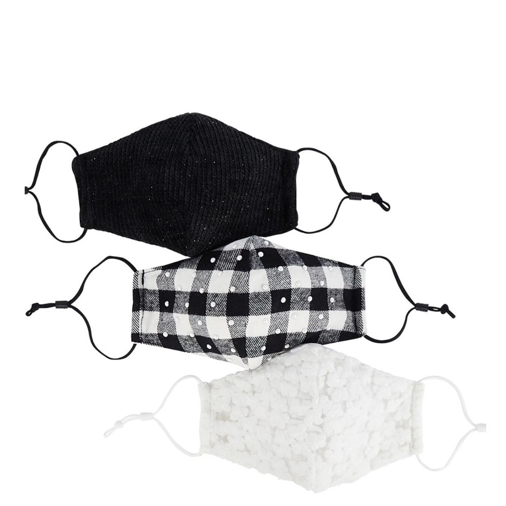 NWT ⚫️⚪️ LELE SADOUGHI Embellished Face Mask 3Pack